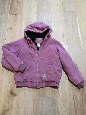 C.E. Schmidt Canvas Work Jacket Womens M Dusty Pink Utility Carhart Like Chore